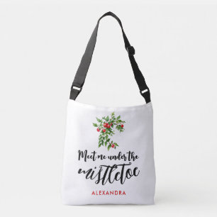 Bolso Cruzado Artesanal y caprichoso muérdago acuarela rojo y ve