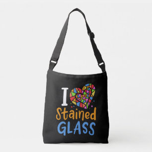 Bolso Cruzado Artista de vidrio manchado de vidrio templado