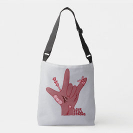 Bolso Cruzado ASL ILY Design - Love Wounded But Still Strong