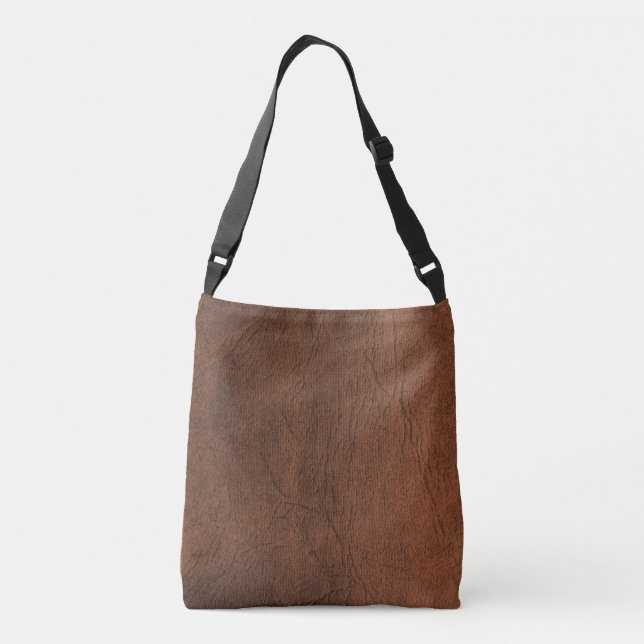Bolso Cruzado Aspecto de cuero marrón (Reverso)