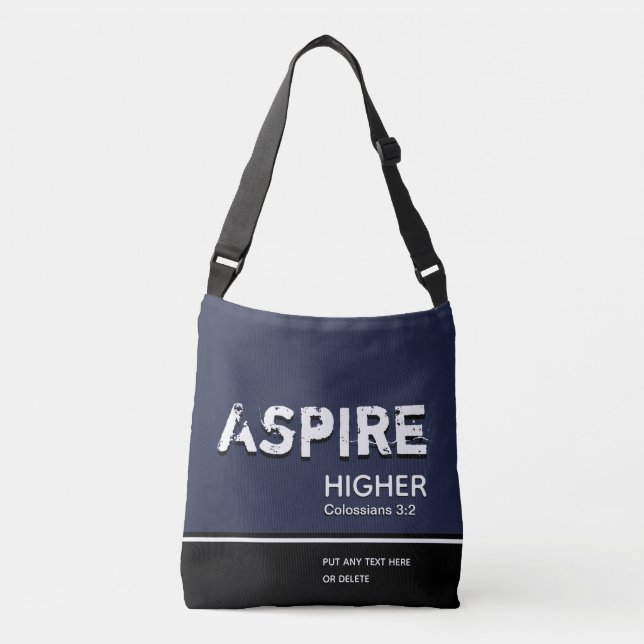 Bolso Cruzado ASPIRE HIGHER Inspirador Christian NAVY (Anverso)