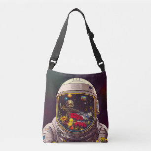 Bolso Cruzado Astronauta colorido en el espacio con dibujos de f