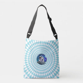 Bolso Cruzado Astronauta de fondo azul DJ Music Space Tote Bag