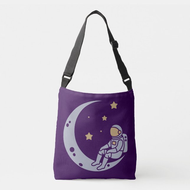 Bolso Cruzado Astronauta en diseño de luna creciente (Anverso)
