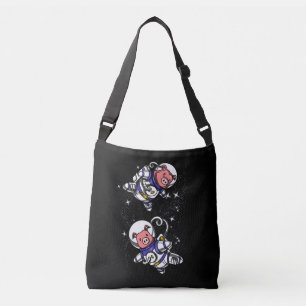 Bolso Cruzado Astronautas del espacio de los cerdos cutáneos div