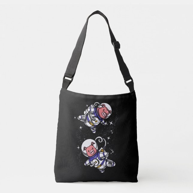 Bolso Cruzado Astronautas del espacio de los cerdos cutáneos div (Anverso)