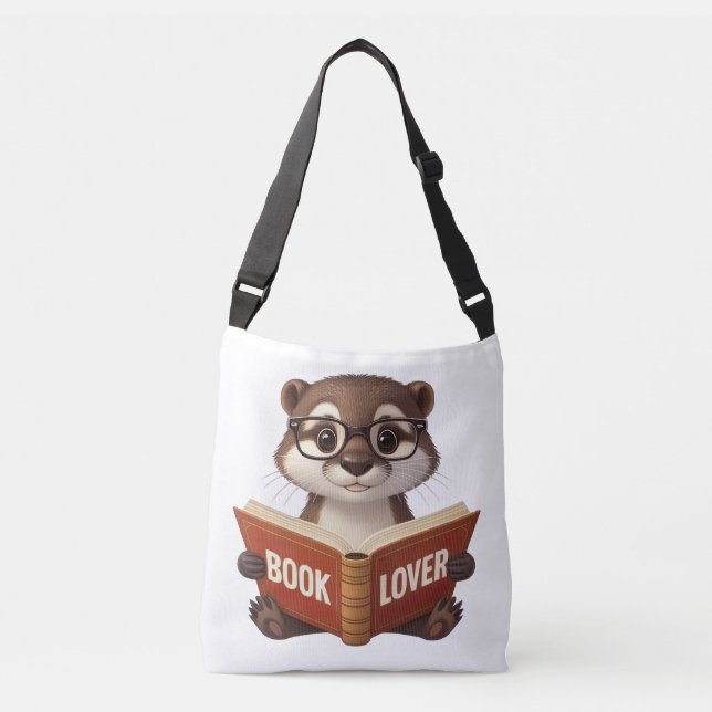 Bolso Cruzado Atractivo del libro de Otter Cuteado (Anverso)