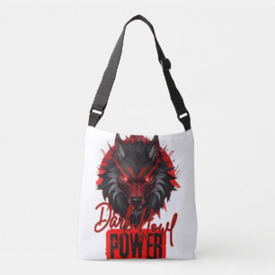 Bolso Cruzado Audaz arte mágico oscuro  Ilustracion Red Wolf