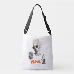 Bolso Cruzado Aún siendo mamá - Diseño de arte de línea gráfico 