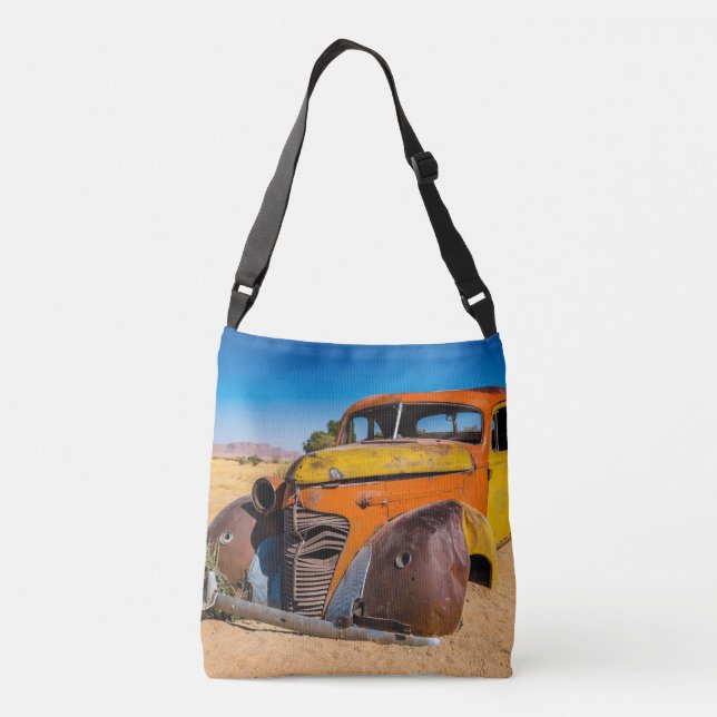 Bolso Cruzado Auto viejo y abandonado en Solitaire, Namibia (Reverso)