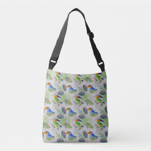 Bolso Cruzado Ave Táctil, Patrón de Pentágonos, Acuarelas