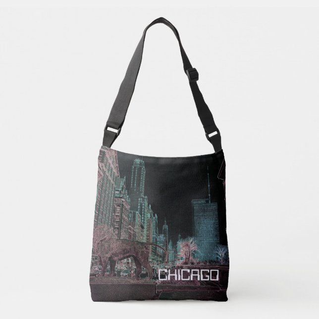 BOLSO CRUZADO AVENIDA CHICAGO MICHIGAN @ ART MUSEUM 1967 NEON (Anverso)