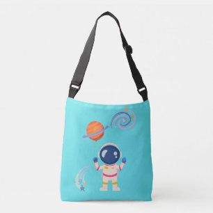 Bolso Cruzado Aventuras de dibujos animados del astronauta.