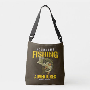 Bolso Cruzado Aventuras de pesca personalizadas: pescador de baj
