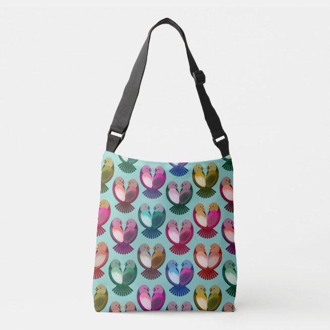 Bolso Cruzado Aves de San Valentín enamoradas (Anverso)
