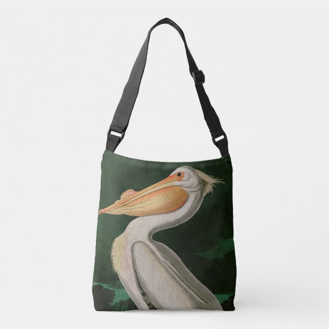Bolso Cruzado Aves estadounidenses blancas pelícanas de América  (Anverso)