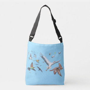 Bolso Cruzado Aves migratorias en Ilustracion de vuelo