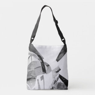 Bolso Cruzado Avión de combate antiguo B&W