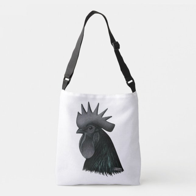 Bolso Cruzado Ayam Cemani Rooster Head (Reverso)