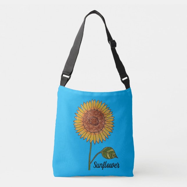 Bolso Cruzado Azul de girasol (Anverso)