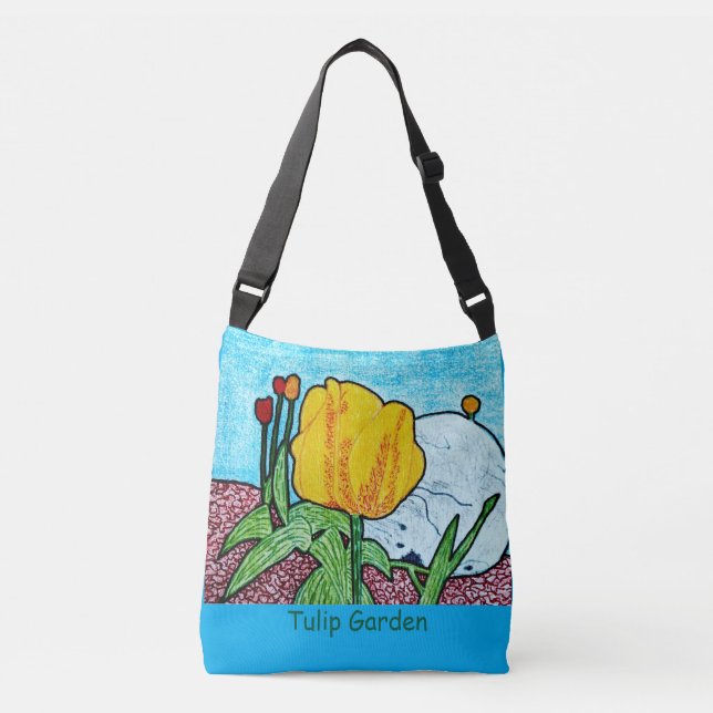Bolso Cruzado Azul de Tulip Garden (Anverso)