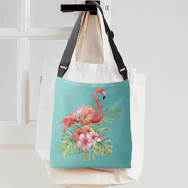 Bolso Cruzado Azul floral tropical flamenco