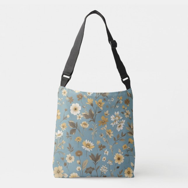 Bolso Cruzado Azul jardín (Anverso)