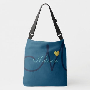 Bolso Cruzado azul monograma amor