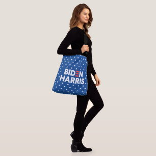 Bolso Cruzado Azul patrón de estrellas blancas Biden / Harris