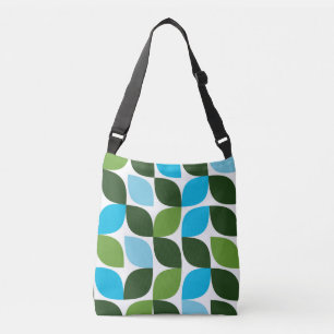 Bolso Cruzado Azul, verde, fresco, moderno y natural abstracto