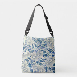 Bolso Cruzado Azul Vintage Floral Asiático: Chinoiserie Antiguo
