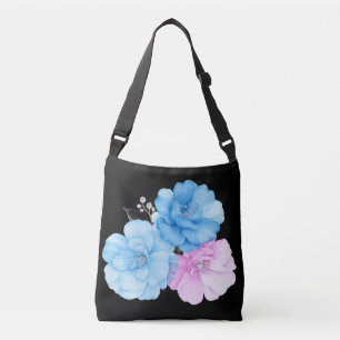 Bolso Cruzado Azul y Rosa Floral Chic
