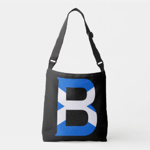 Bolso Cruzado B Monograma sobrepuesto sobre la bandera escocesa