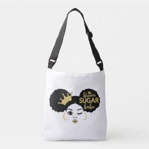 Bolso Cruzado Babe Azúcar Morena en Negro y Dorado