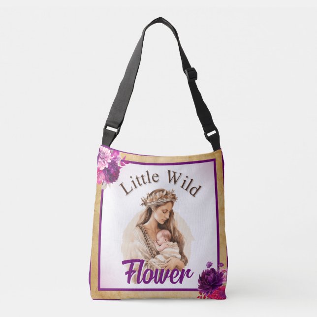 Bolso Cruzado Baby Shower Purple Boho (Anverso)