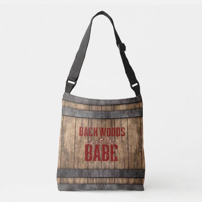 Bolso Cruzado Backwoods Babe Whiskey Keg (Anverso)