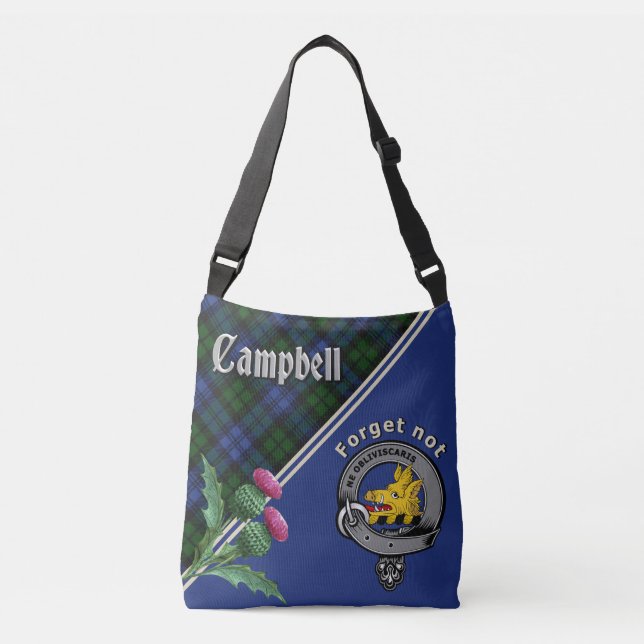 Bolso Cruzado Badge Campbell Clan y Tartán (Anverso)