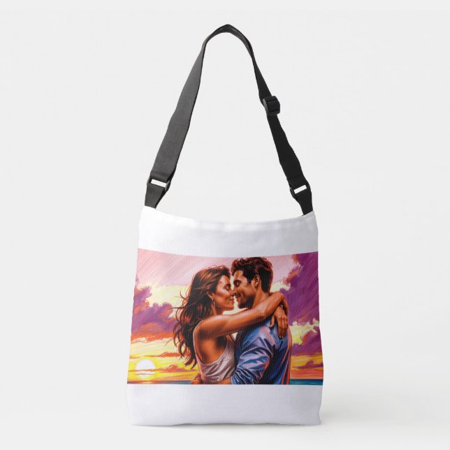 Bolso Cruzado bag with romantic print of two lovers (Anverso)
