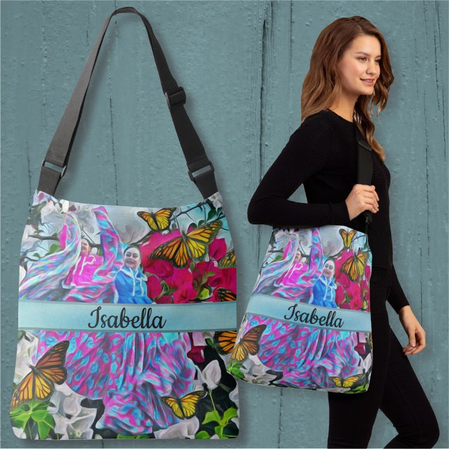 Bolso Cruzado Bailando con flores y mariposas PV01 (Subido por el creador)