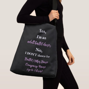 Bolso Cruzado Bailarín de ballet adulto Pluma pálida/Blanco Text