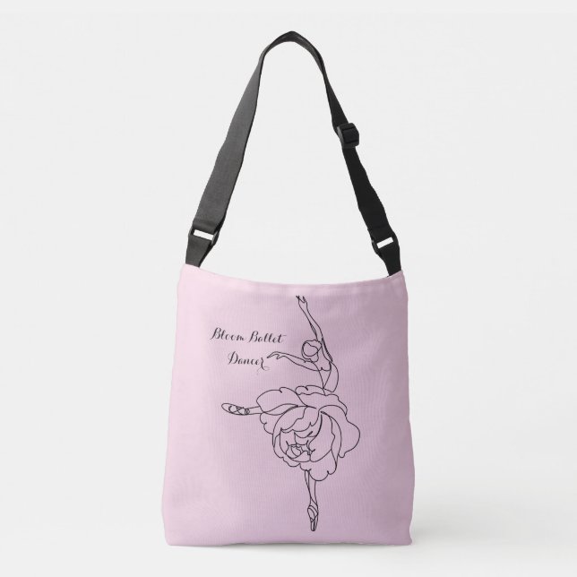 Bolso Cruzado Bailarín de ballet con toque floral personalizado (Anverso)