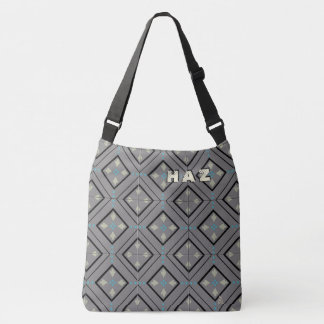 Bolso Cruzado Baldosas de arte y artesanía en gris y negro - Mon