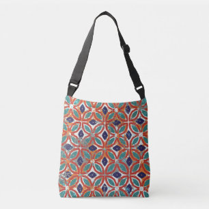 Bolso Cruzado Baldosas geométricas: fondo étnico vintage.
