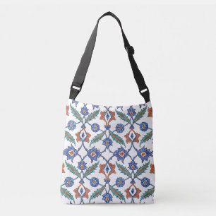 Bolso Cruzado Baldosas Turcas Medievales: Ornamento Floral.