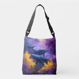 Bolso Cruzado Ballenas acuáticas Abstract Ocean Garden