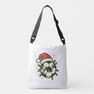 Bolso Cruzado Balón de Fútbol Luces de Navidad Gorro de Santa Di