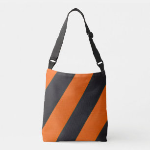 Bolso Cruzado Banda cruzada de cuerpo de rayas negras naranja