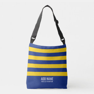 Bolso Cruzado Bandas de rugby Monograma simple - Marina y Amaril
