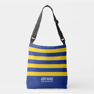 Bolso Cruzado Bandas de rugby Monograma simple - Marina y Amaril