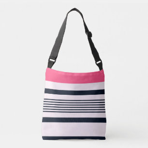 Bolso Cruzado Bandas Pastel Azul Rosa